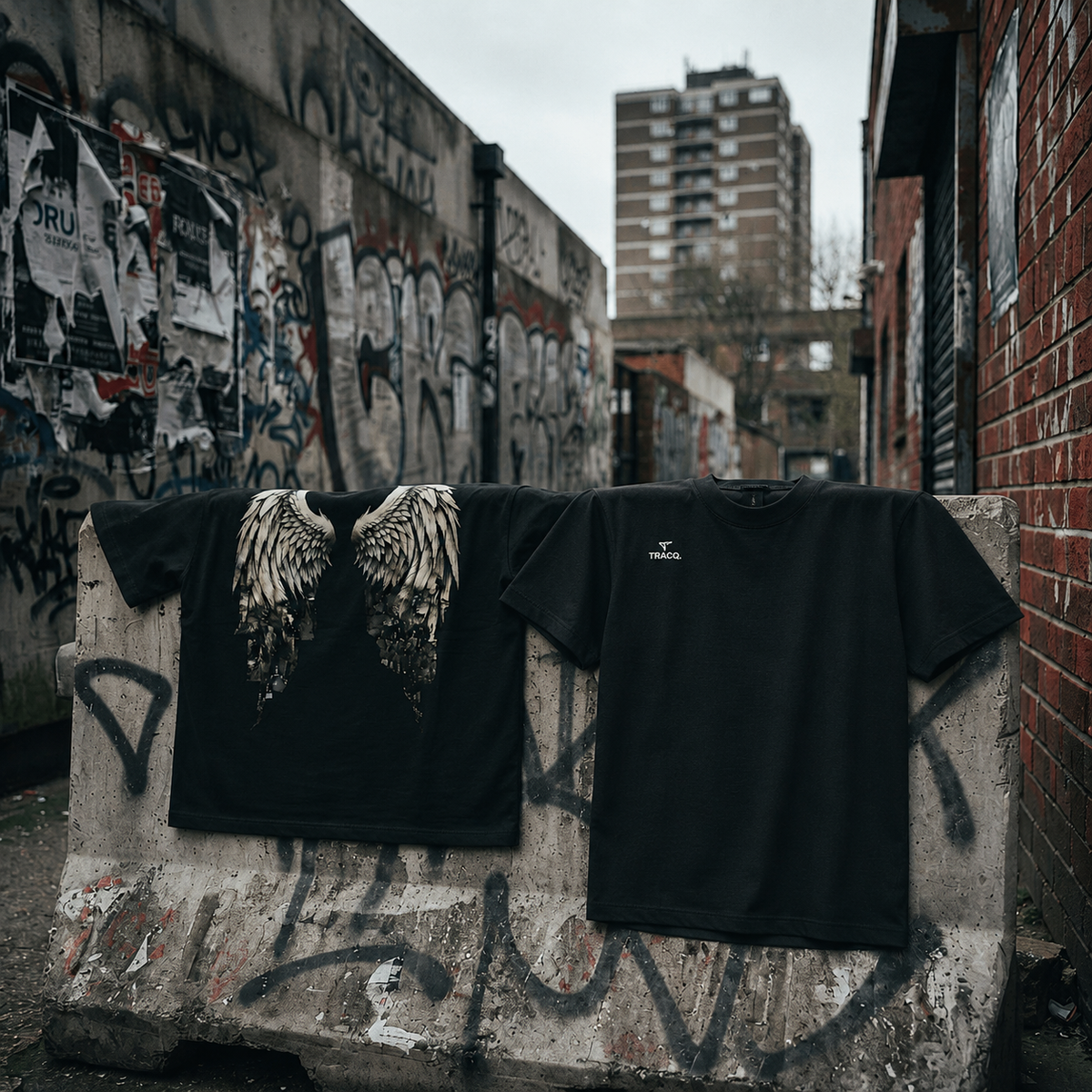 TRACQ. – "FALLEN WINGS" Heavyweight Tee