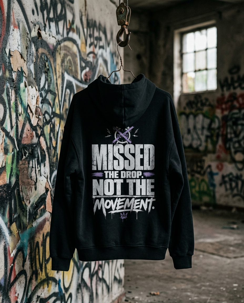 TRACQ. - "MISSED THE DROP. NOT THE MOVEMENT" Heavy Oversized Hoodie