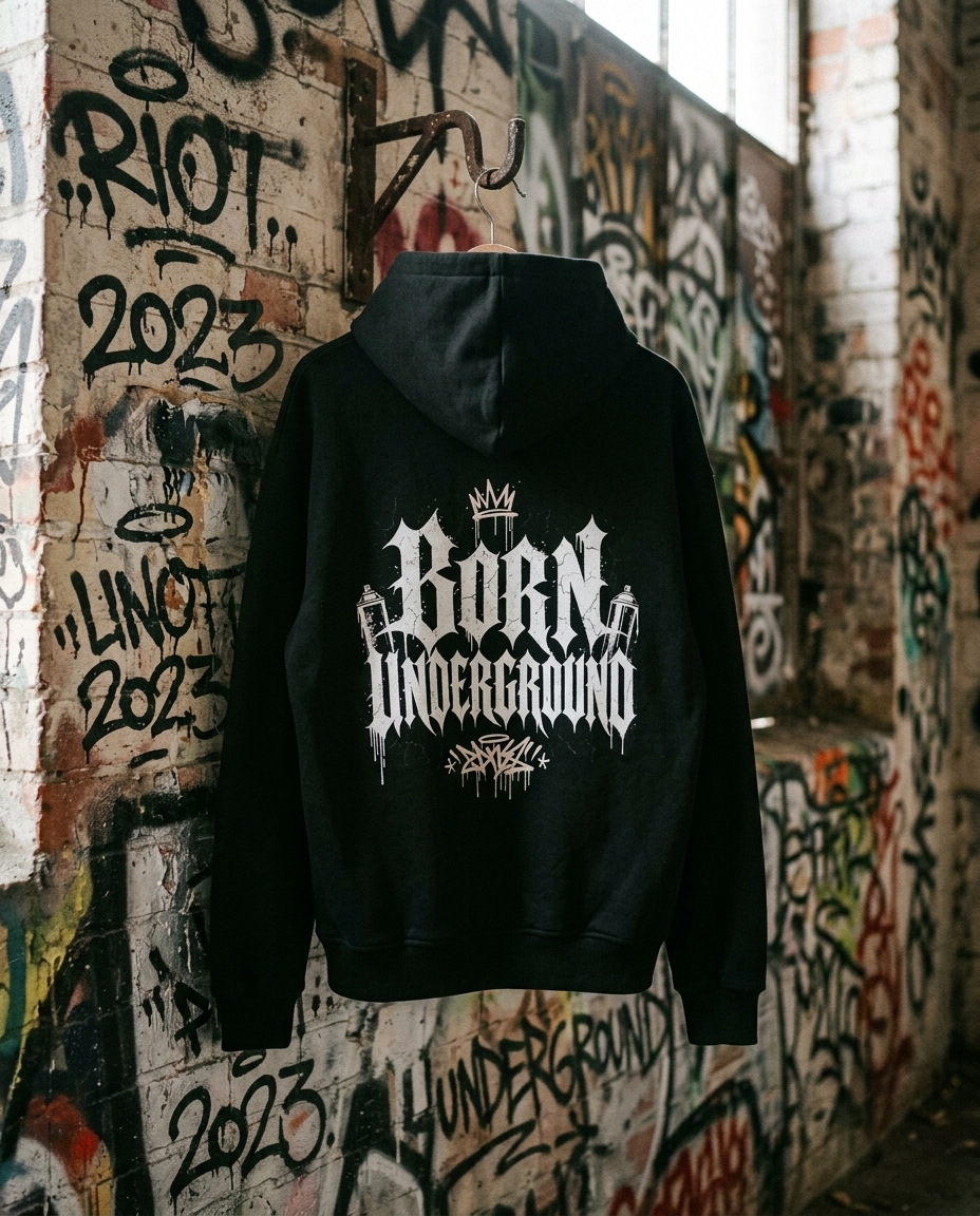 TRACQ. - "BORN UNDERGROUND" Heavy Oversized Hoodie