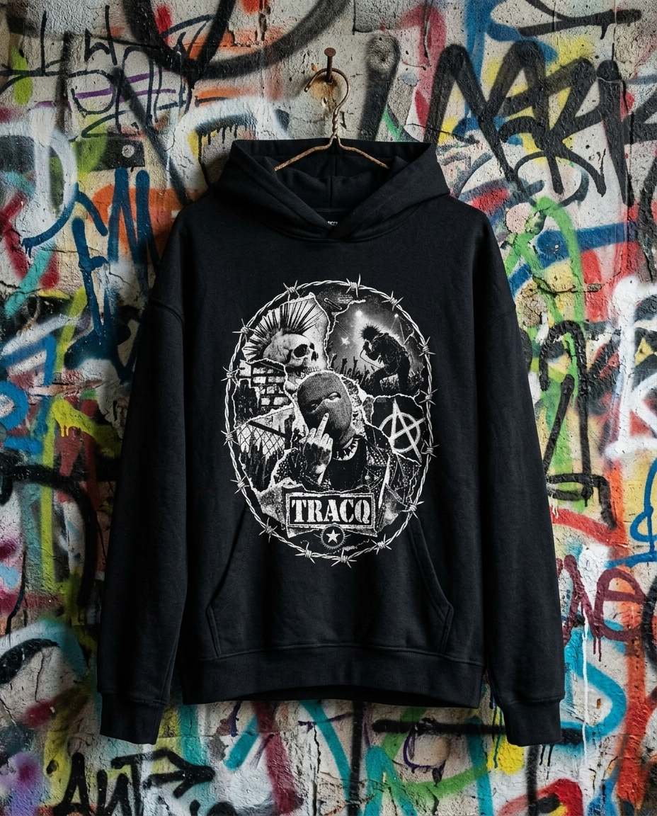TRACQ. - "UNDERGROUND FLYER" Heavy Oversized Hoodie